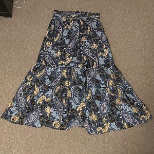 Walter Baker Navy Floral Maxi Skirt Size 8